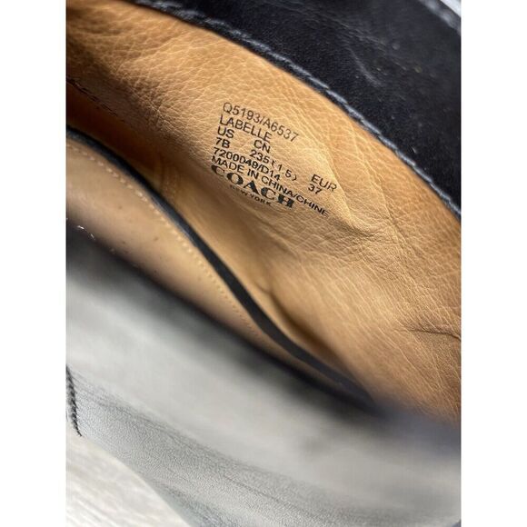 Coach Labelle Black Leather Open Toe Booties Heels Shoes Women’s Sz 7B US/37EU - Picture 9 of 16